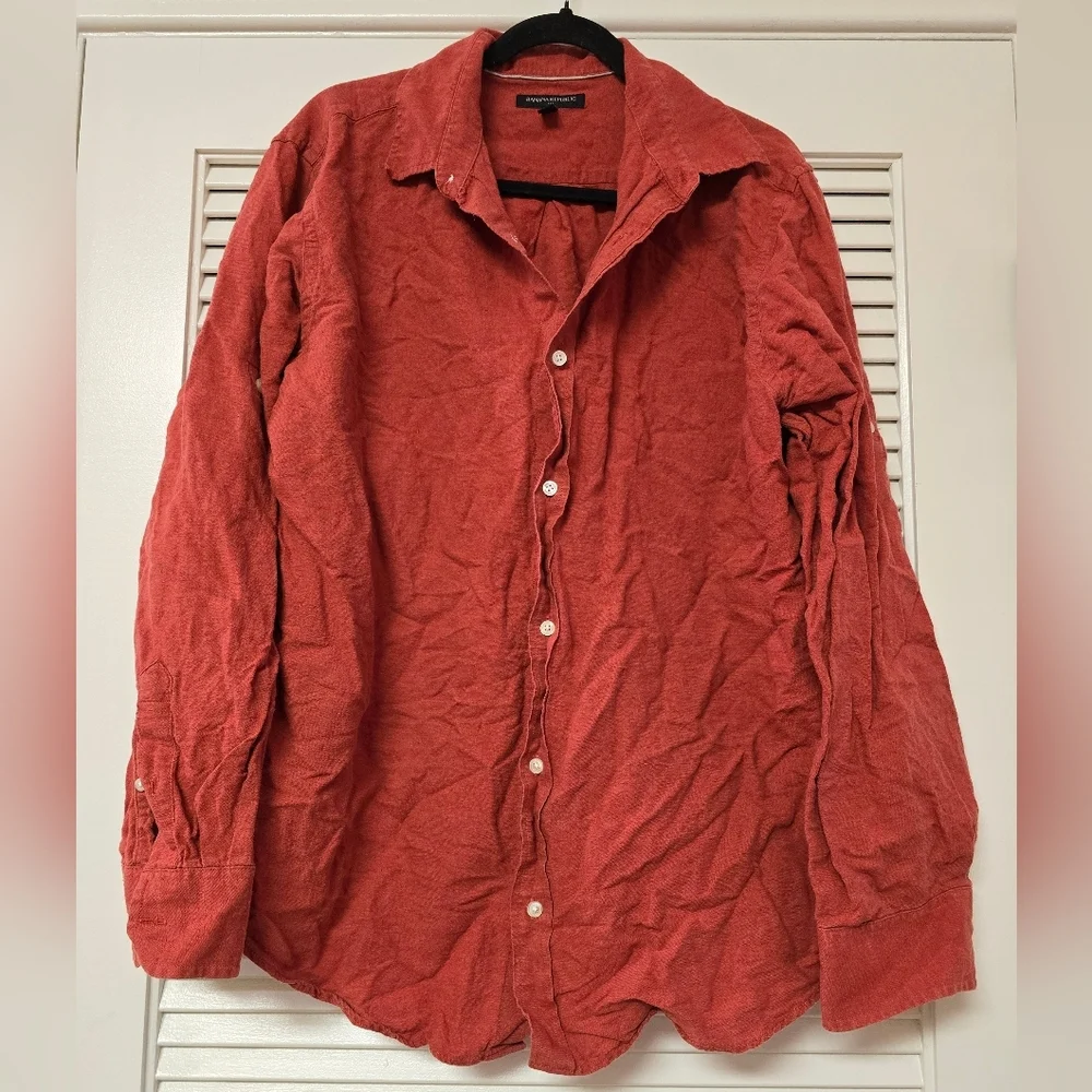 Banana Republic - Men's Linen/Cotton Button-Up Long-Sleeve Shirt